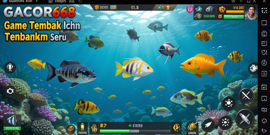 Gameplay Tembak Ikan seru di GACOR668 dengan efek visual menarik.