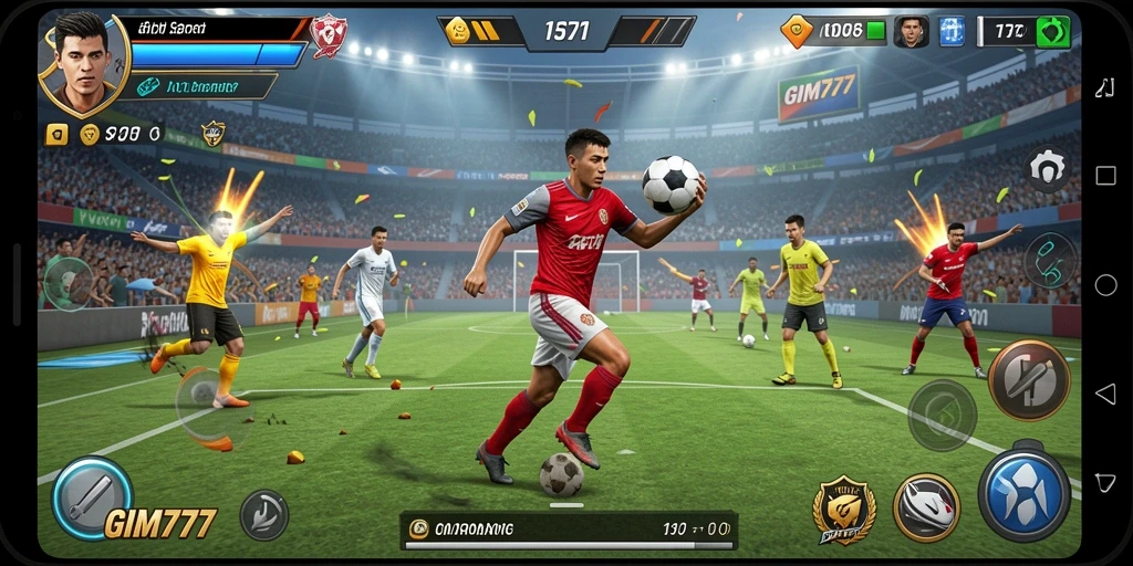 Tampilan gameplay yang mengesankan dari GIM777, penuh aksi olahraga.