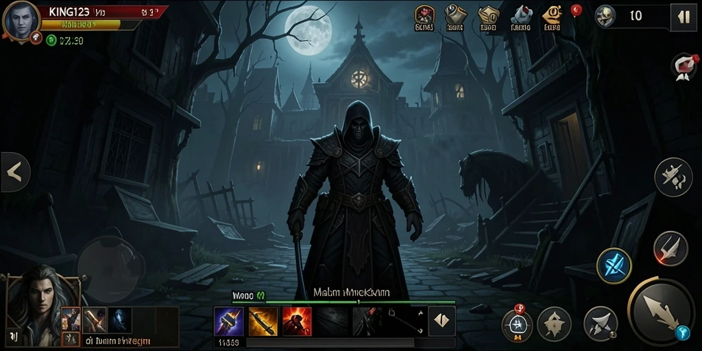 Tampilan gameplay yang menakutkan dan mendebarkan di KING123.