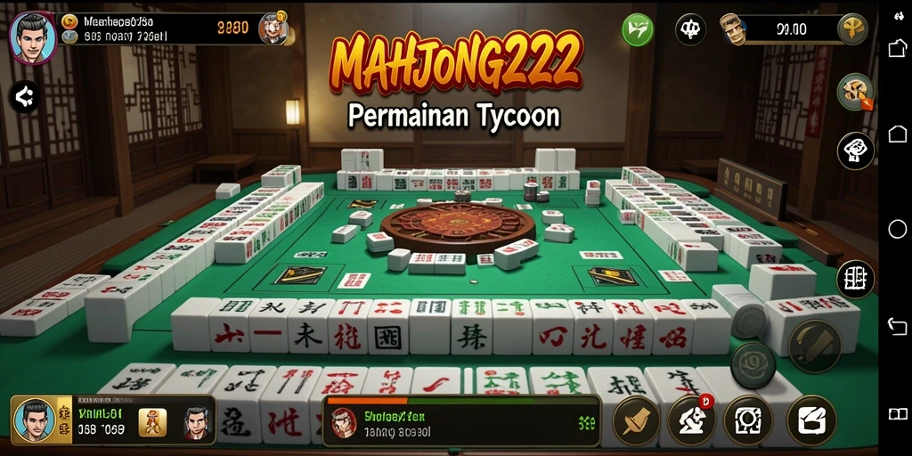 Tampilan gameplay seru dari MAHJONG222 dengan berbagai aktivitas bisnis.