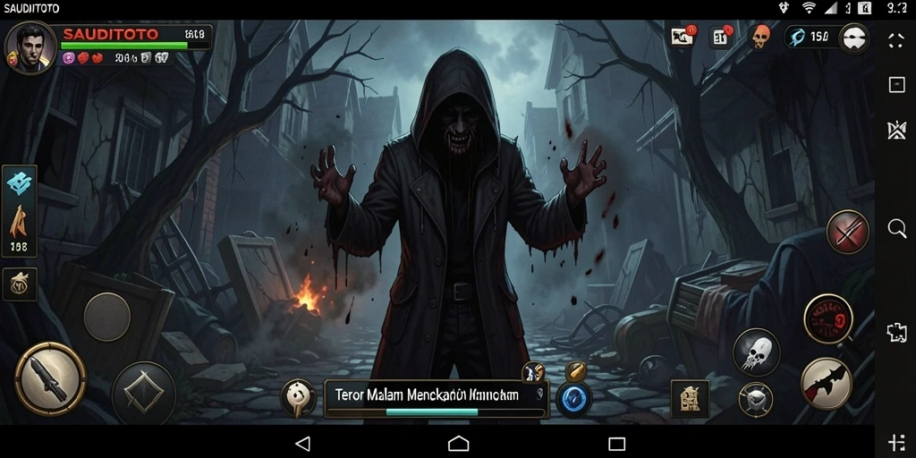 Gameplay SAUDITOTO yang menegangkan dan menyeramkan.